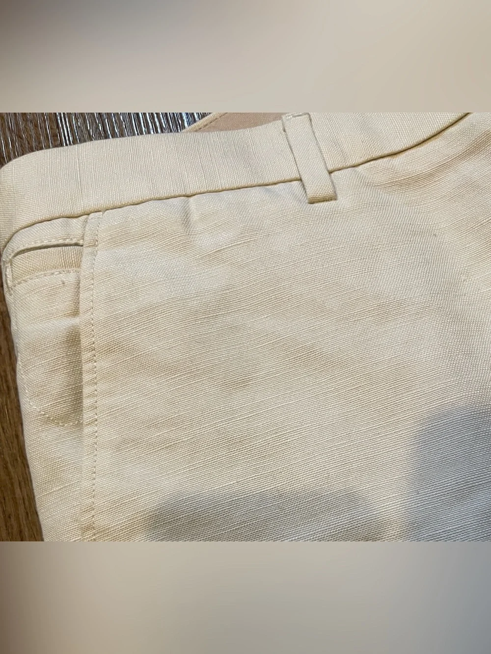 Banana Republic Kentfield Pant Linen Cotton Blend Cream Trousers 34x32